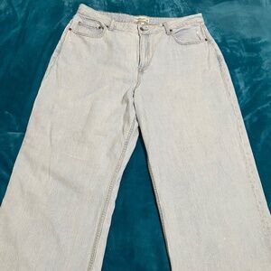 Abercrombie and Fitch Curve Love High Rise Cropped Wide Leg Jean-Size 33-Light